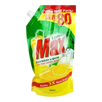 Lemon Max Dishwash Liquid Pouch 750 Ml